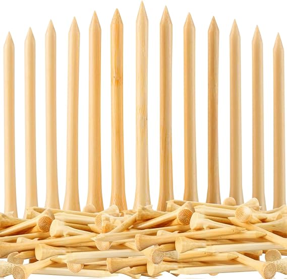 110 Pcs Bamboo Golf Tees 3 1/4 Inch, Friendly Biodegradable, Long and Tall Golf tees, More Durable and Stable, Ideal for Beginner