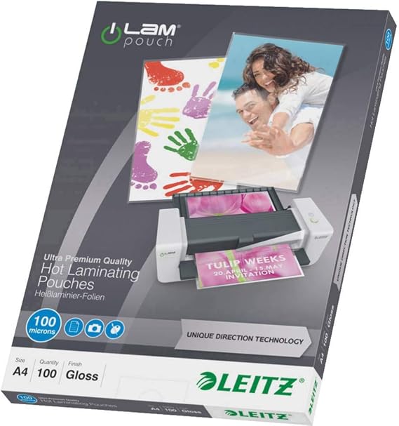 Esselte Leitz UDT Laminasyon Poşeti, A4, 100 mikron, 100 adet, Şeffaf