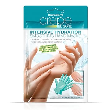 Dermactin-TS Crepe Be Gone Intense Hydration Smoothing Hand Mask - Moisturizing Gloves Hand Skin Repair, Collagen Hand Mask