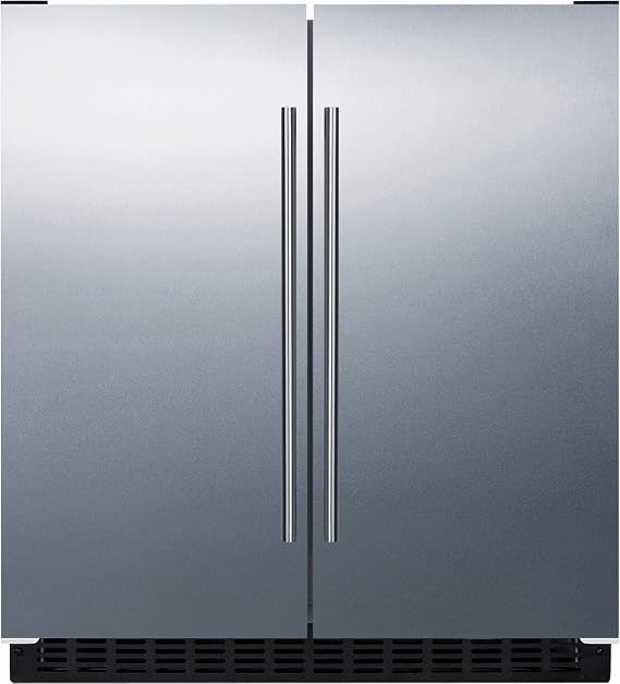 FFRF3075WCSS 30" Side-by-Side Compact Refrigerator and Freezer with 5.4 cu. ft. Capacity LED Lighting Frost Free Operation High Temperature and Open Door Alarm in Stainless Steel Exterior
