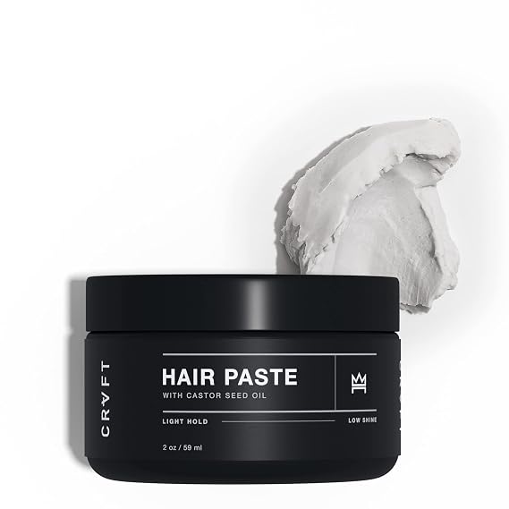 CRVFT Hair Paste 2oz | Light Hold/Low Shine [Matte] | Add Volume, Texture, Definition | Ideal for All Hair Types & Lengths | Lightweight [Dry Paste] Styler | Made in the USA | Paraben & Sulfate Free