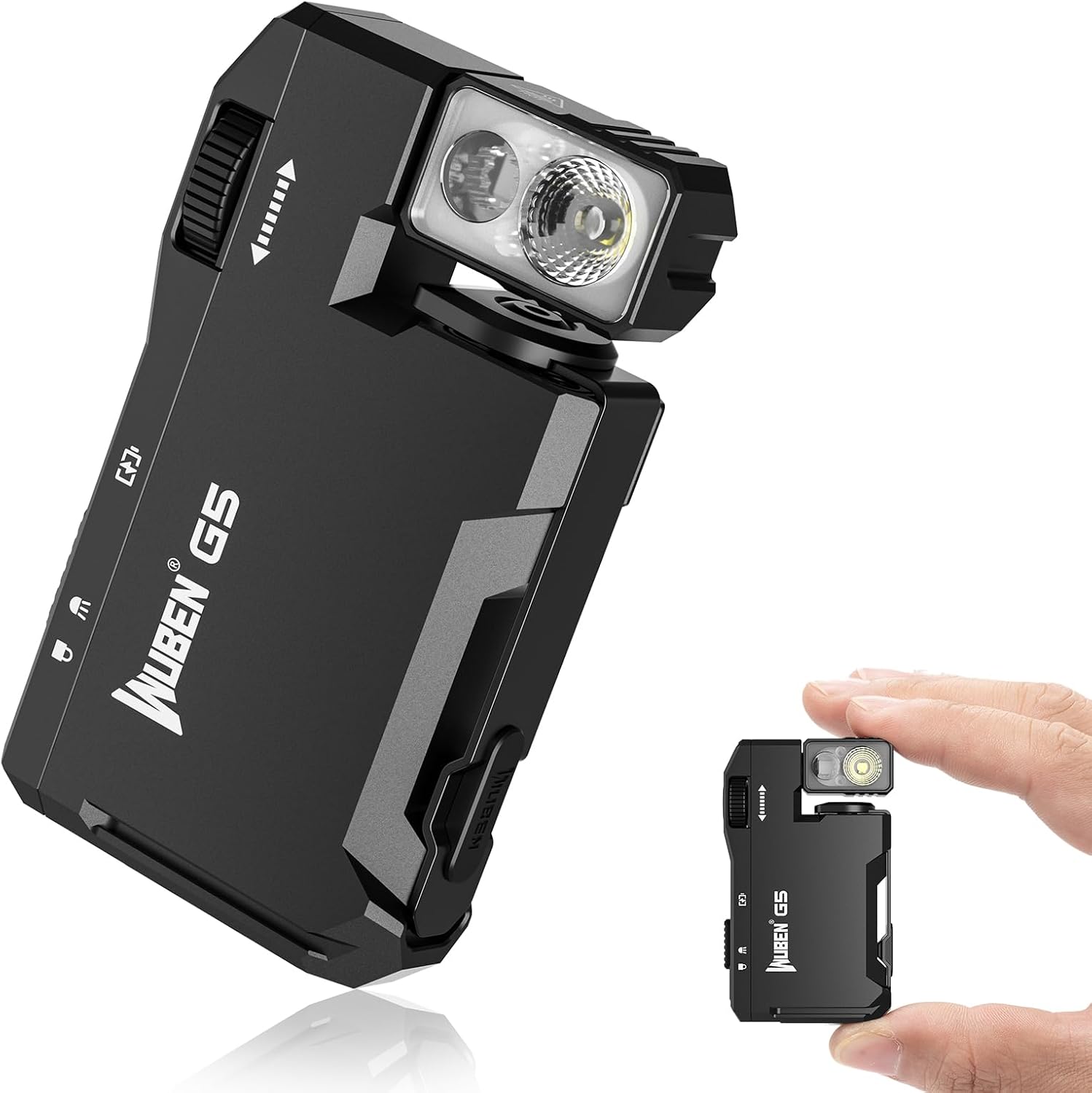 WUBEN G5 Rechargeable Torch, 400 Lumens Super Bright EDC Small Torches with RGB Light, Mini Magnetic Keychain Torch, Lightweight Small Camping Flashlight for Outdoor Home Emergencies Black [Energy Class G]