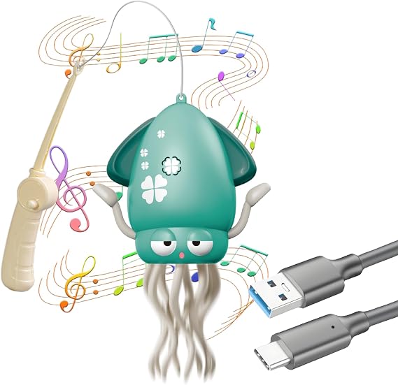 Kingjie Electric Crawling Octopus Toy with Obstacle Avoidance - Interactive Music Light Up Dancing Squid for Toddlers 3+ Years, USB Rechargeable (Green-One)