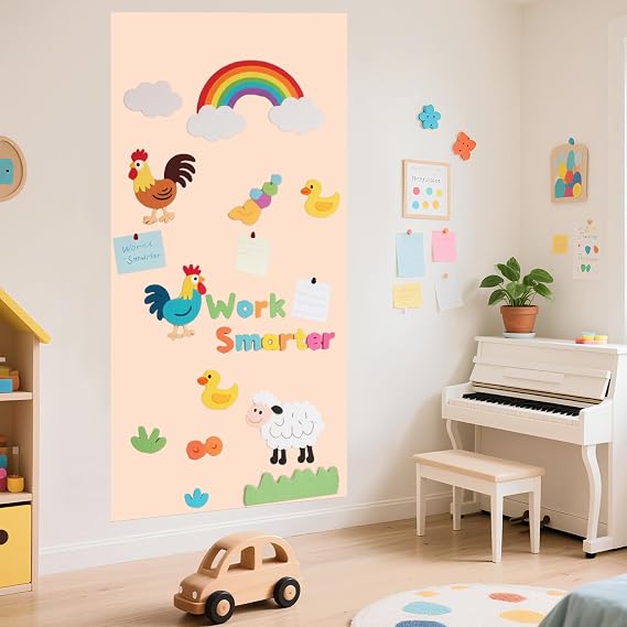 Magnetic Wall Decal 47.2x17.5 Inch Milk Tea Magnetic Chalkboard for Wall Self Adhesive Chalkboard Magnet Wallpaper Peel and Stick Wall Decal Multiple Accessories for Home Playroom Classroom
