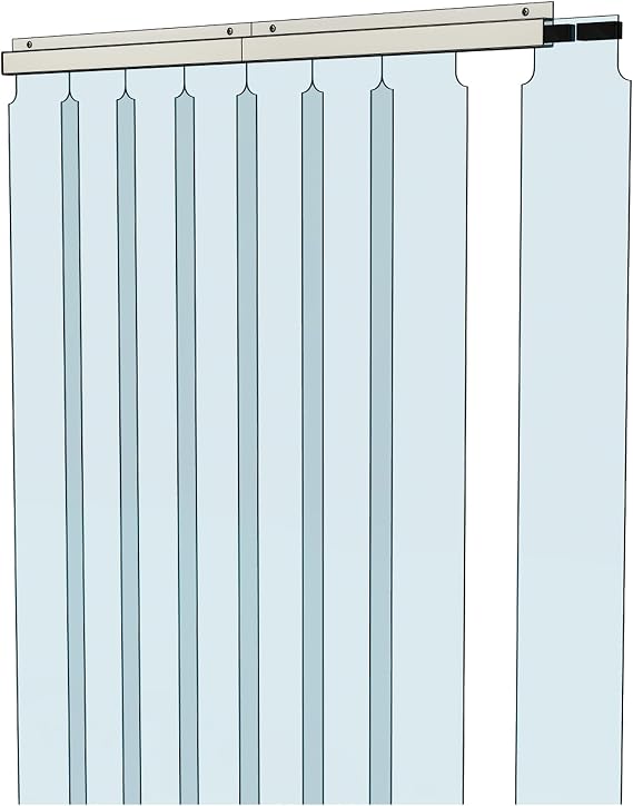 Awoco 38" x 84" Vinyl Strip Climate Control Curtain Kit, Slide-in Strips Perfect for Freezers, Coolers and Warehouse Doors NSF Approved Made in USA