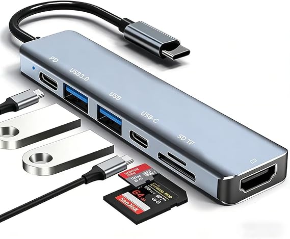 Daytona CH-13C Macbook Compatible Type-C To 2* USB 3.0 Sd Tf 4K Hd 1080P HDMI Pd Card Reader Converter Hub Adapter