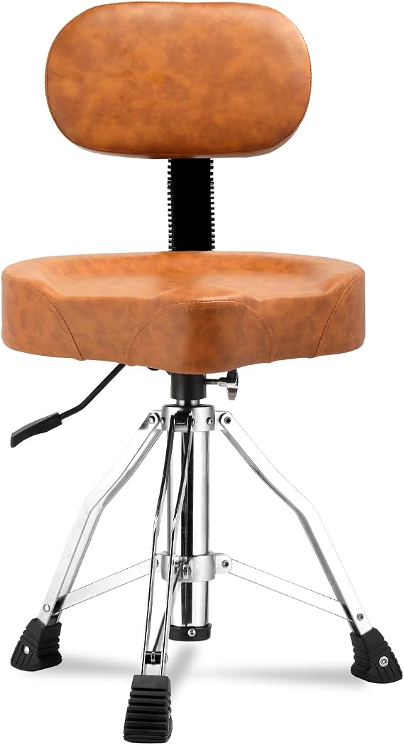 Drum Throne with Backrest, Hydraulic Adjustable Height Drum Chair for Adult Drummers Guitar Players