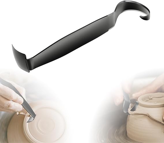 Pottery Trimming Tool, Stainless Steel Pottery Trimming Tools for Pottery, Durable and Sharp, Double Ended Trim Pottery and Ceramic Tools for Clay Artists and Pottery Creation (1 Pack)