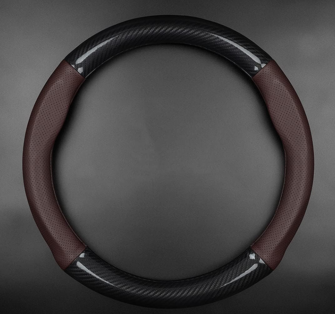 First choice"Compatible with Toyota Estima/Noah/Voxy/Vellfire CHR/RAV4/Prius/Harrier/Hilux/Yaris" Steering Wheel Cover for Light Vehicles Steering Cover Carbon Pattern Anti-slip Car Exterior