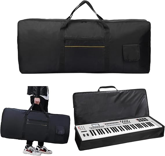 61 Key Keyboard Case, 38.6x16.2x5.1Inch Piano Bag with Handle and Pockets | Keyboard Bag, Portable Padded Piano Gig Bag, Durable Electric Keyboard Bag for 61 Note Keyboards