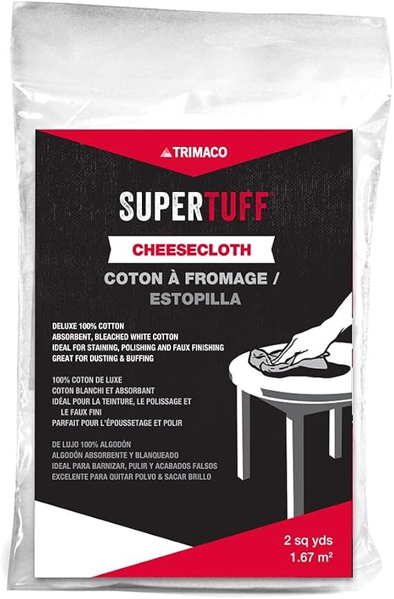 Trimaco SuperTuff 100-Percent Cotton Bleached Cheesecloth, 2-Square Yard White