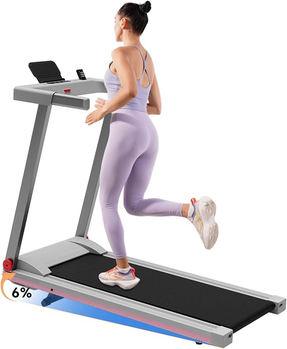 DeerRun Treadmills for Home, 3.5HP Folding Treadmill with Incline, 350 LBS Weight Capacity, Compact Portable Treadmill for Small Space Walking Jogging Running