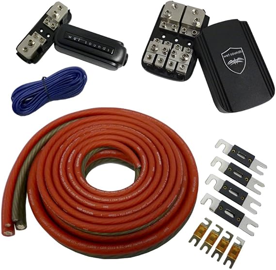 Wet Sounds WET WIRE Amp Kit for Front Battery Applications - Kit for 1 to 2 amps
