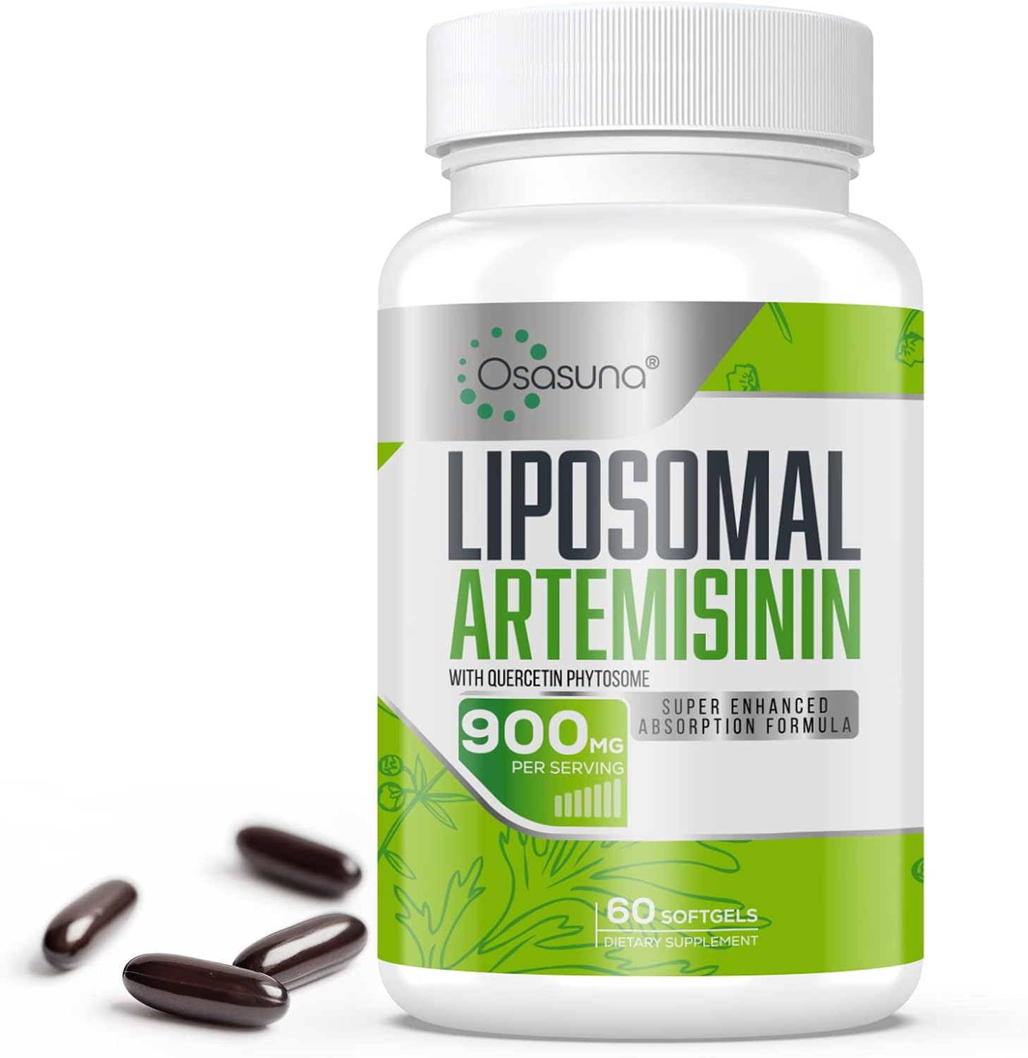 900 mg Liposomal Artemisinin for Maximum Absorption, Sweet Wormwood ExtractArtemisia Annua with Quercetin Phytosome 200 mg, 60 Softgels - 2 Months Supply
