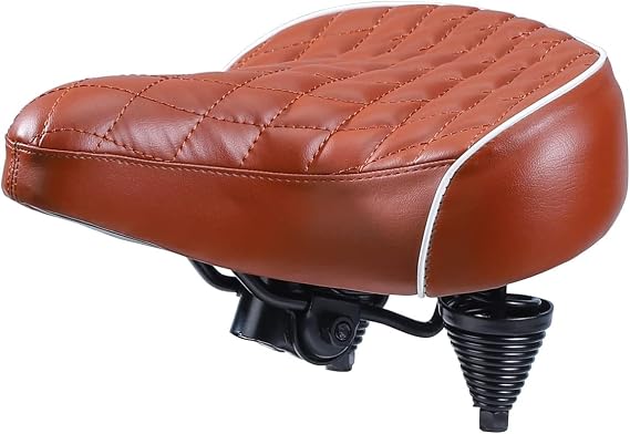 Beach Cruiser Bike Seat,Comfortable Extra Wide Suspension Bike Seat,Bike Seats for Heavy Riders,Electra Bike Seat Replacement for Men and Women.