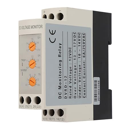 Over-Voltage Under-Voltage Monitoring Relay Circuit Breaker Adjustable Control Module DC 12V/24V/36V/48V(DC12V)