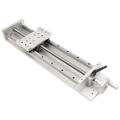 Manual Sliding Table with Hand Wheel & Lock, X/Y/Z Axis Linear Rail Stage Linear Stage Actuator SFU1605 Ball Screw Manual Guide Sliding Table Stroke 400mm