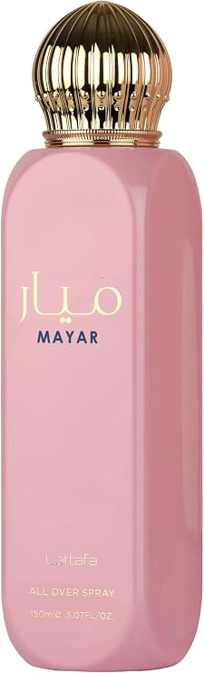 Lattafa Mayar – Fruity, Floral, Sweet, Amber – All Over Spray Long-Lasting Fragrance for Women, 5.07 Ounce / 150 ml