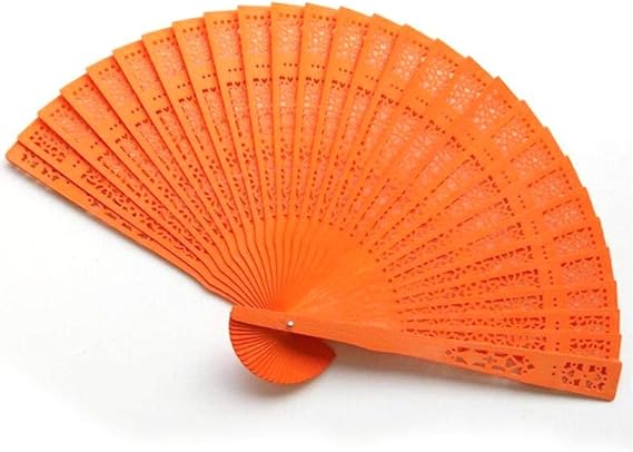 Ter 100 Pieces Wooden Hand Fans for Wedding Bulk Folding Handheld Fans with Gift Bags for Guests Vintage Chinese Fans Foldable Wood Fans. (Yellow,30 pcs)