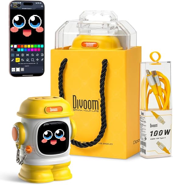Divoom Dipow 65W USB-C Charger, 3-Port GaN Fast Charger with Pixel Display