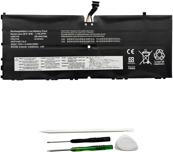 L16L4P91 Laptop Battery Compatible with Lenovo ThinkPad X1 Tablet GEN 3 3rd Gen 2018 Series SB10K97599 01AV454 L16M4P91 01AV453