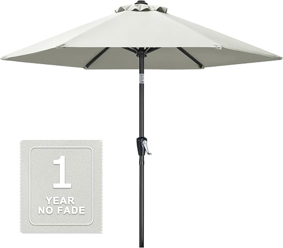 MASTERCANOPY 7.5ft Patio Umbrella with Tilt & Crank, Light Beige