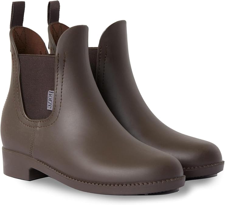 HORZE Bonn Kids Rubber Horse Riding Boots, Waterproof Paddock Shoes