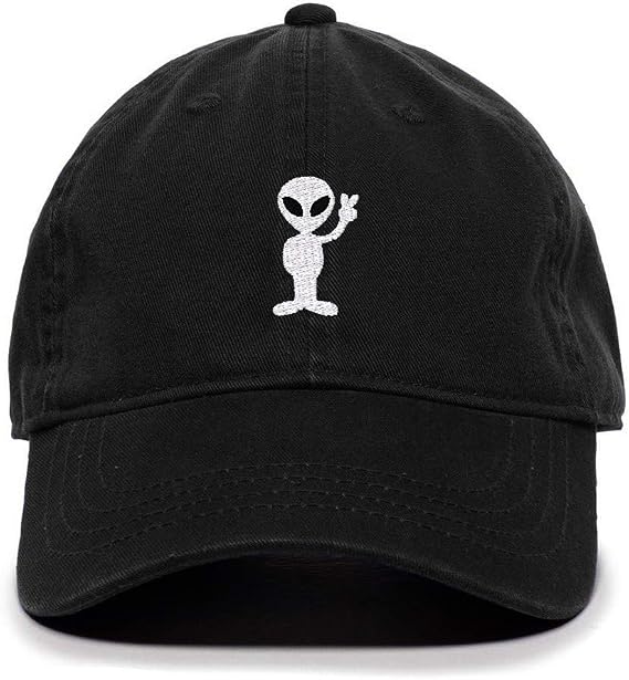 Tech Design Alien Peace Sign Baseball Cap Embroidered Cotton Adjustable Dad Hat