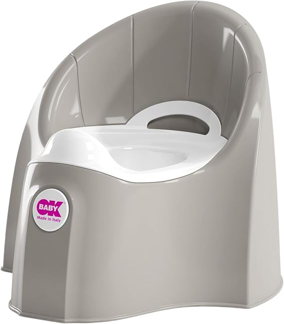 OKBABY Pasha – Toddler Potty with Anatomically Shaped Seat and High Backrest – Grey