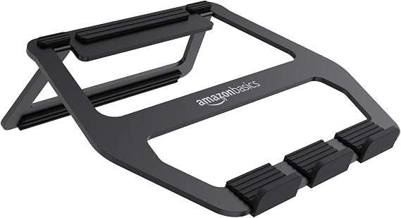 Amazon Basics Foldable aluminum stand for portable PCs with display up to 33 cm (13"), Black