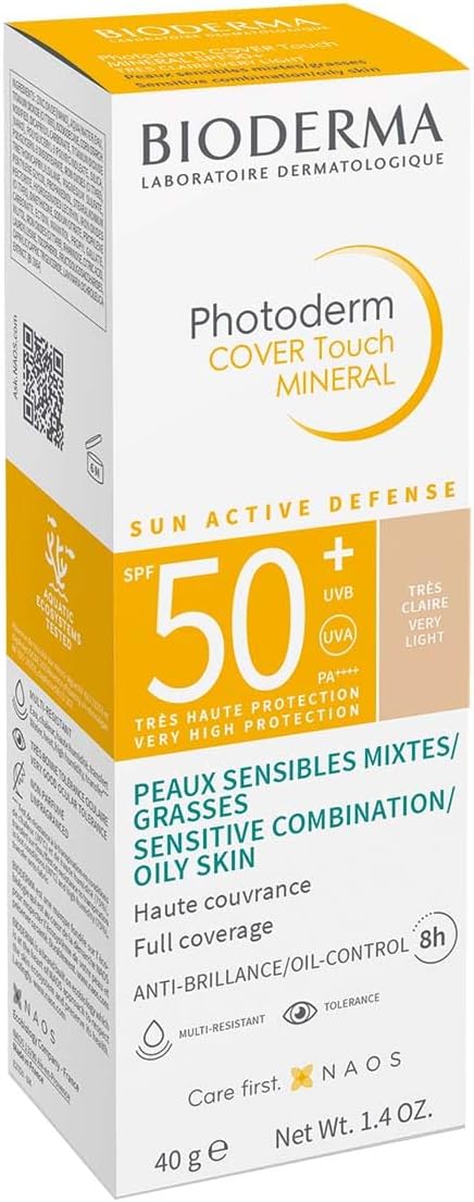 Bioderma Photoderm Cover Touch SPF50+ Very Light Karma Yağlı Ciltler Kapatıcı Etkili Renkli Güneş Kremi 40 ml