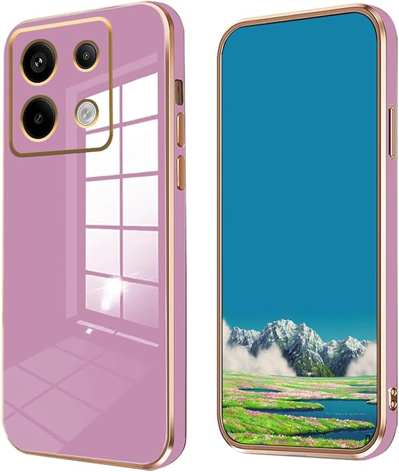 Compatible with Redmi Note 13 Pro 5g Case Silicone Pink, Plating for Xiaomi Redmi Note 13 Pro 5g Phone Case Shockproof Thin and Soft Cover (Purple)