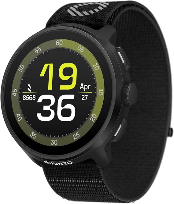 SUUNTO Run GPS Sport Running Watch, Lightweight 1.32" AMOLED Black Textile
