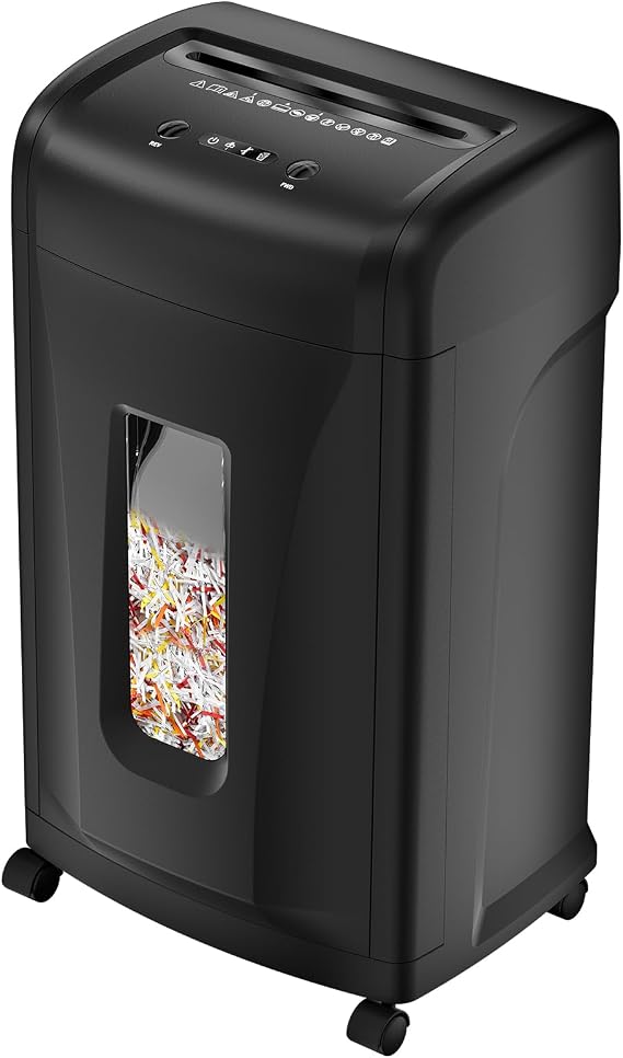 Large Commercial Heavy Duty 22-Sheet High Security Paper Shredder with 9.24 Gallons Pullout Waste Bin