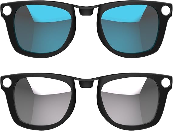 HIBLOKS 2Pcs Polarized Clip for Ray-Ban Meta Wayfarer Smart Glasses (Size L), Discoloration Clips Compatible with Ray-Ban Meta Wayfarer Protect Your Eyes, Cool and Fashion (Silver, Blue)