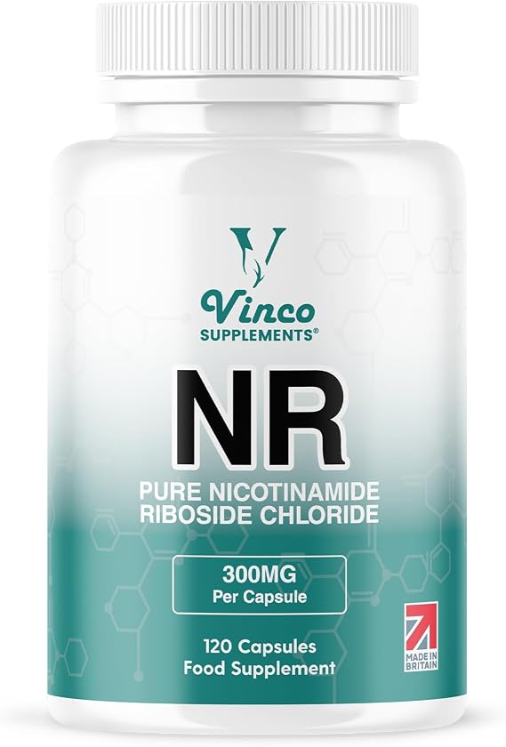 Vinco Nicotinamide Riboside 300mg, 120 Capsules - Ultra High Purity NR - Pure Cellular Energy Booster for Vitality, NAD+ Levels & Metabolic Health - Non-GMO & Gluten Free - Made in The UK