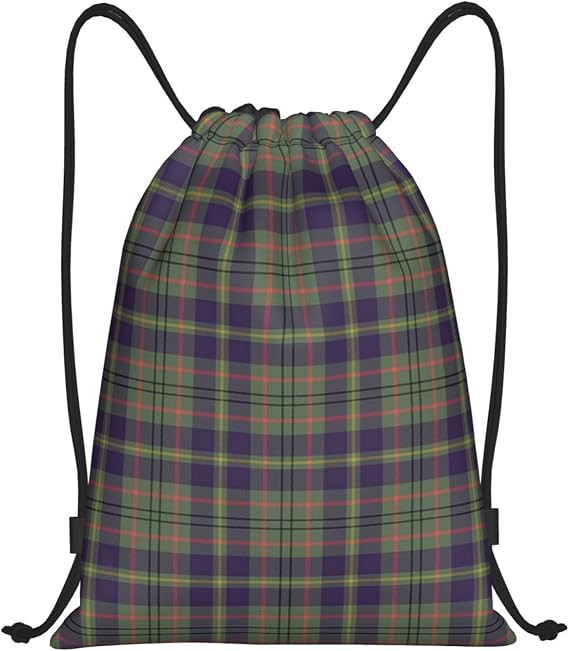 Drawstring Backpack String Bag Selkirk Tartan Sackpack for Sports Gym Small
