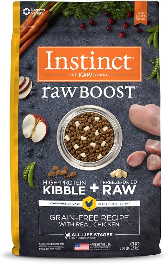 Instinct RawBoost, Dry Dog Food + Freeze Dried, Real Chicken, 21 lb. Bag