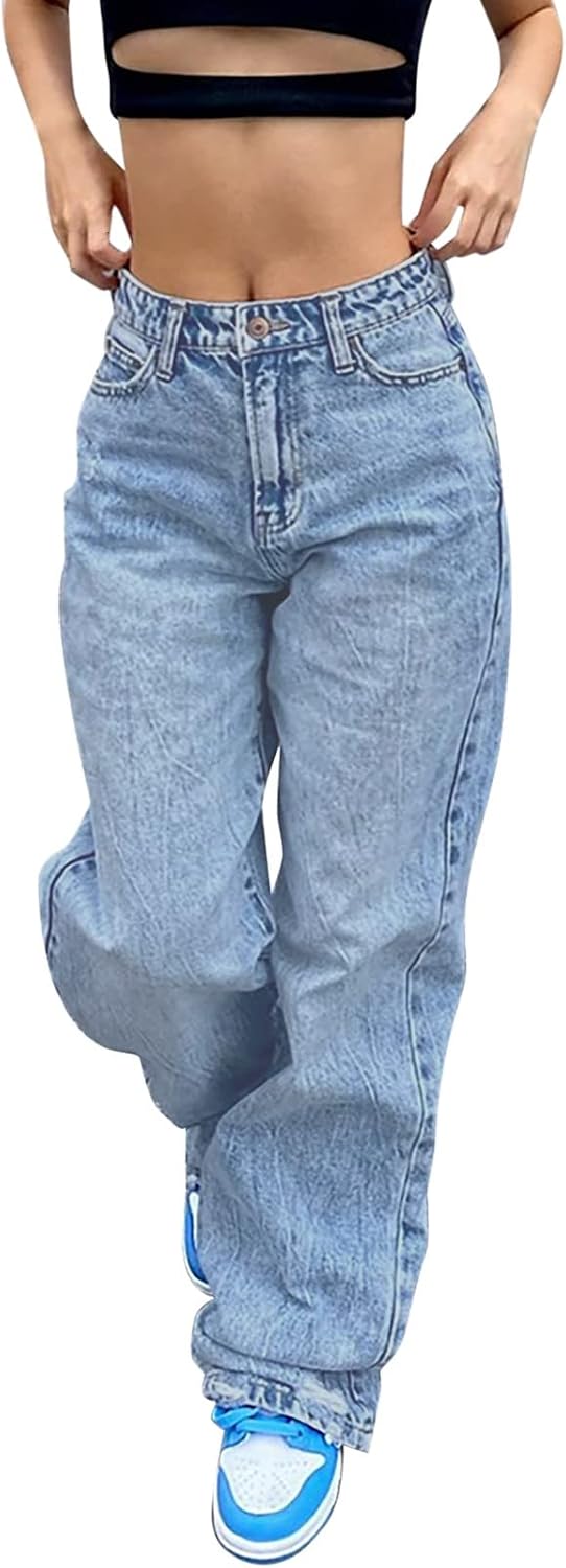 Baggy Jeans for Women Y2K High Street Boyfriend Pants Vintage Jeans Aesthetic Clothing Teen Girls Streetwear Hiphop