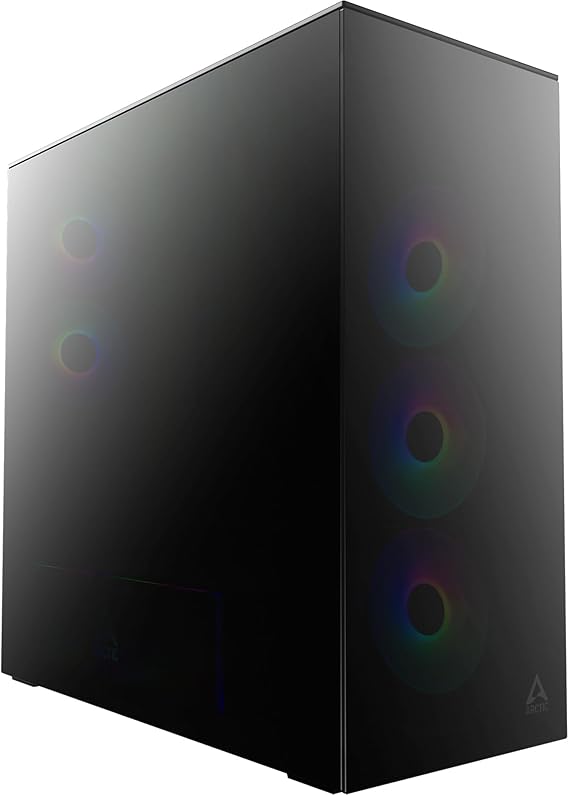 ARCTIC Xtender (Ayna Siyahı) - PC Kılıfı, Aynalı Panorama Cam, 2 x 420 mm Radyatör Desteği, 5- A-RGB Fanlar Önceden Monte Edilmiş - Siyah