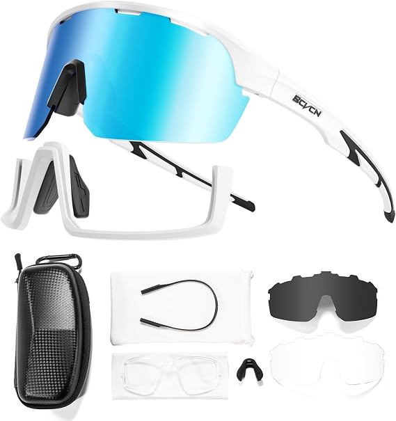 SCVCN Cycling Glasses Men Women Mountain Bike Sunglasses Polarized Sports MTB Triathlon Bicycle Running Golf - S144