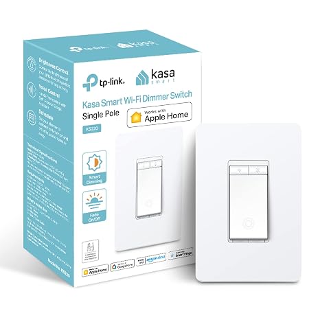 Kasa Apple HomeKit Smart Dimmer Switch, KS220, Single Pole Only