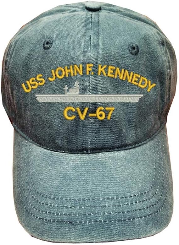 USS John F. Kennedy CV-67 Ship Military 100% Wash Cotton Hat Blue