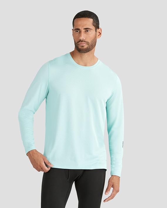 Terramar Mens Ventilator Performance Series Light Weight Long Sleeve Shirt with 4-Way Stretch