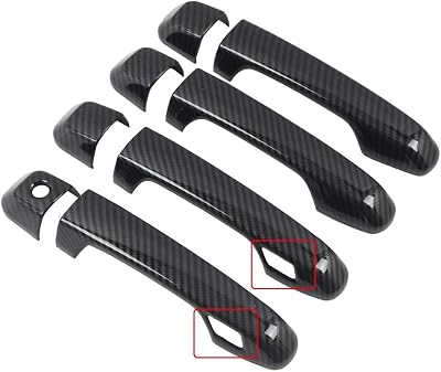 ITrims ABS Door Handle Cover Trim 8PCS Car Styling Accessoies for Toyota 4Runner Pro 4WD N280 2010-2024 Carbon Fiber with Smart Key Holes