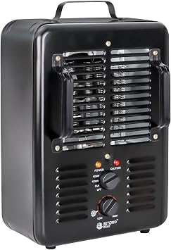 BEYOND HEAT Milkhouse Space Heater, 1300W/1500W Electric Heater with Thermostat, 3 Heat Settings, Safe and Quiet Heater for Garage Workshop Warehouse,