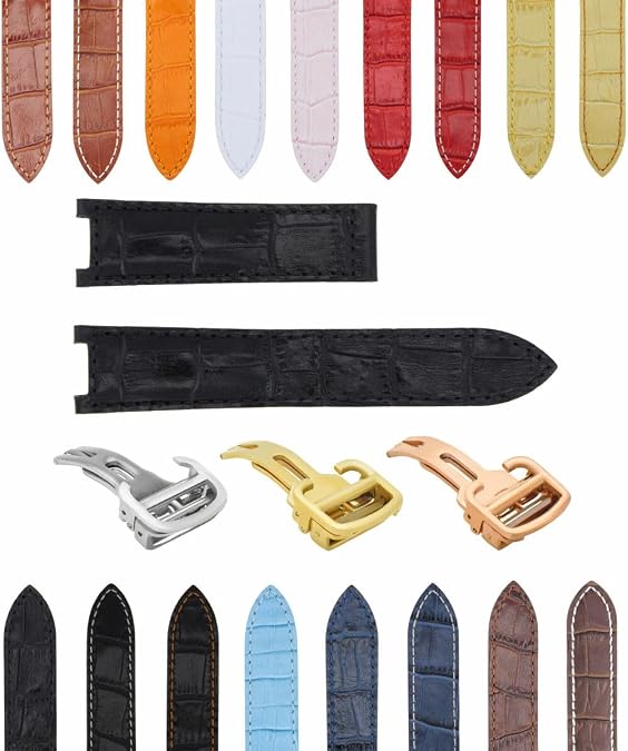 Ewatchparts 18-20-21mm Leather Watch Band Strap Compatible with Cartier Pasha 35-38-42mm Chronograph