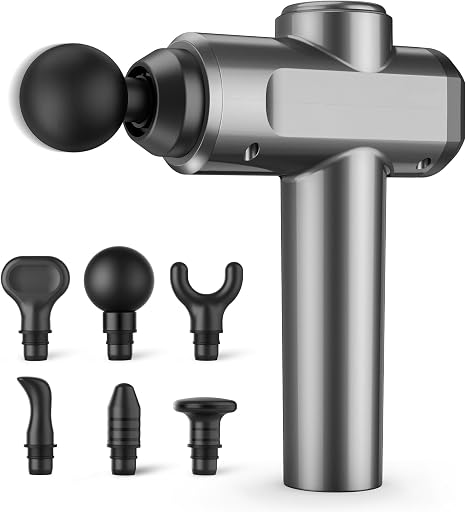 Massage Gun Massager Massage Gun with 6 Massage Heads Massage Gun Percussion Muscle Massager with 30 Speeds Adjustable Massage Gun Massage Gun (1) With 6 heads percussion massager for muscles 30 adjustable speed settings