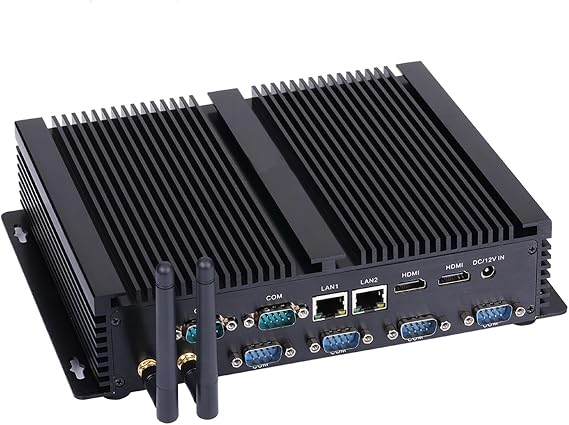 Fanless Industrial PC, Mini Computer, I5 4200U 4250U 4258U 4278U 4288U, Windows 11 / Linux Ubuntu, IM04, 2 x HDMI, 2 x LAN, 6 x COM, 4 x USB3.0, 4 x USB2.0, 8G RAM, 128G SSD