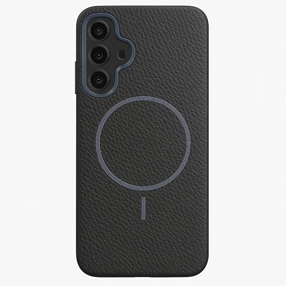 Leather Look 2.5mm Camera Protection Protrusion Protection Compatible with Coverzone Samsung Galaxy A16 Silicone Case Black with Inner Velvet Surface Compatible with Cowboy MagSafe
